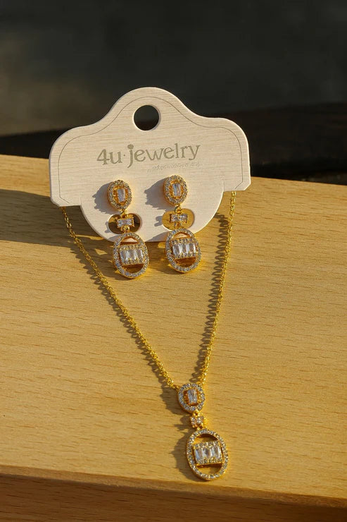 4u Jewelry - Cubic Zirconia Pendant & Earring Sets