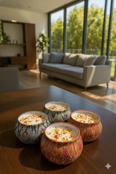 Decorative Floral Scented Tin Candles