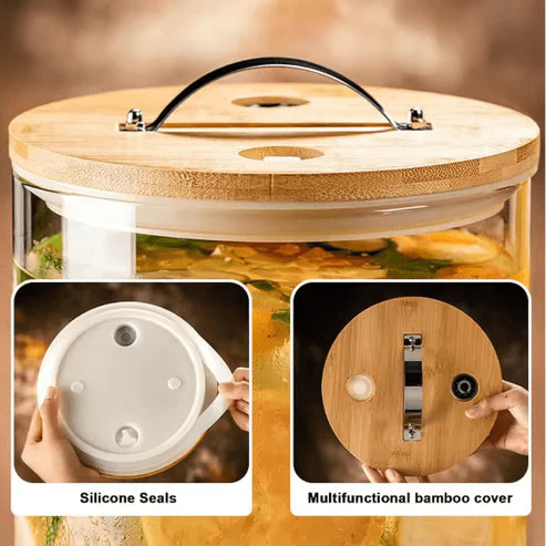 Drink Serve Dispenser with Wooden Stand ©